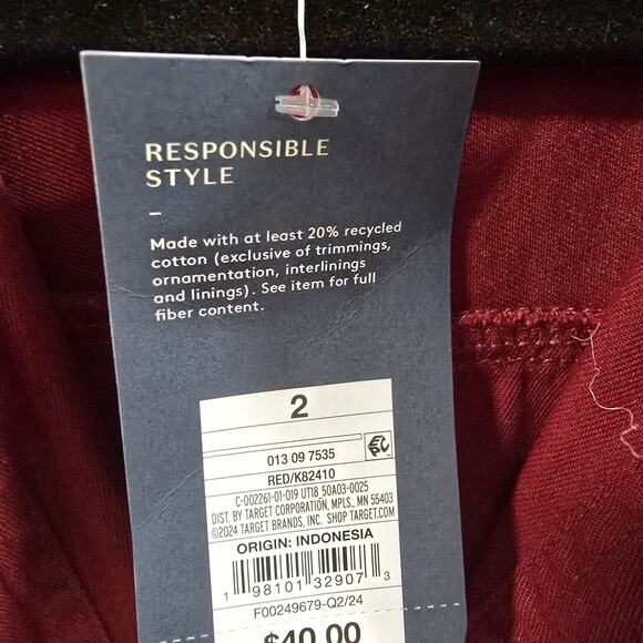 Universal thread Womens Short Sleeve Cotton Jumpsuit Boilersuit Burgundy Size 2 - Picture 6 of 8